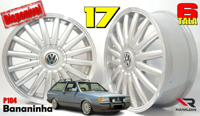 Jogo Rodas Vw aro 17 Bananinha Prata 4x100 novas