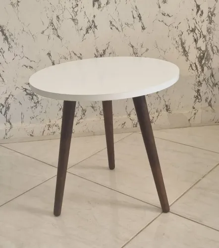 Mesa de canto redonda branca