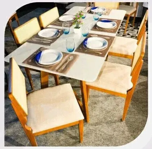 Mesa Maya com 6 Cadeiras Rafaela 1,80m