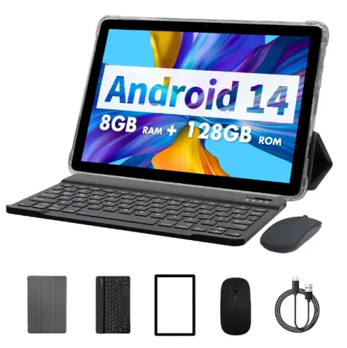 NOVO Tablet Pritom Tab11, IPS 10", 128gb Teclado+Mouse+Capa+Caneta