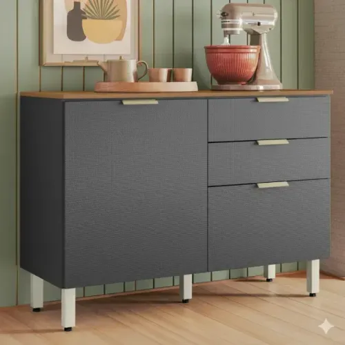 Balcão Alba Amêndola/Grafite