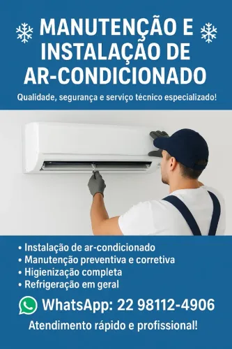 Instalação e manutenção em ar condicionado,em geral 