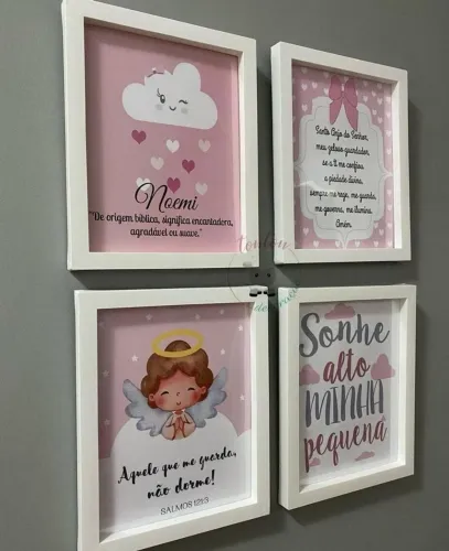 Quadros A4 personalizados meninos e meninas