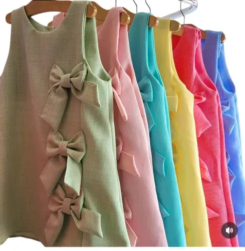 Vestidos infantis com laço - várias cores!