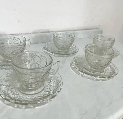 5 Xícaras Vintage Clear by KIG (INDONESIA)