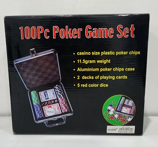 Jogo de Poker 100 Peças maleta alumínio - Diversão Garantida!