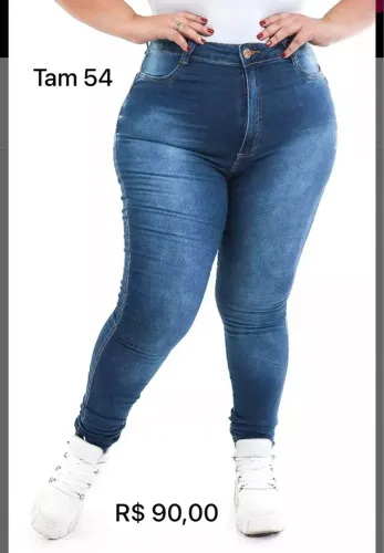 Calça Jeans Cintura Alta Tam 54 - Nova!