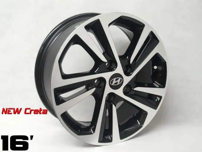 Roda New Creta preta com diamantado aro 16 5x114