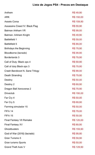 Jogos de PS4 em Destaque - Diversos Títulos!