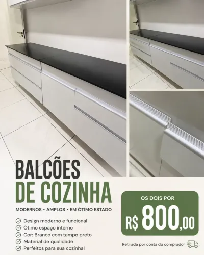 Balcões de cozinha! Bastante espaço, ótimo estado!