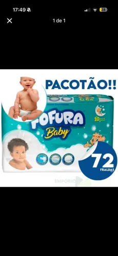 Fralda fofura pacotão 72 unidades M