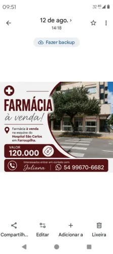 Farmácia a venda na esquina do hospital 