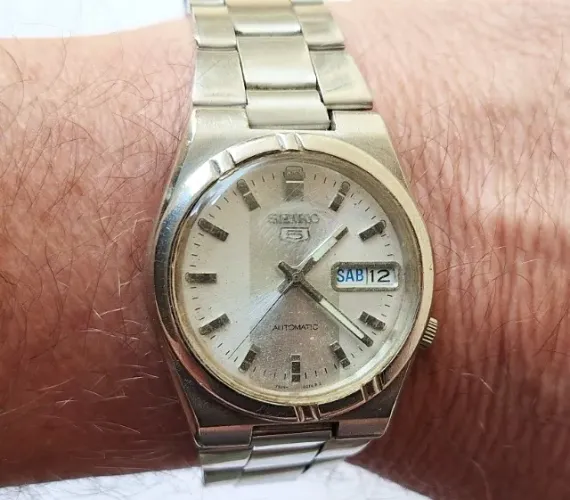 A119= COM DEFEITO ANTIGO RELOGIO SEIKO FUNDO VIDRO VER DETALHES EM DESCRIÇAO
