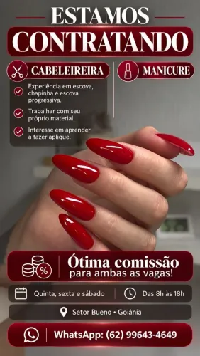 Preciso de cabeleireira e manicure leia a descrição do anúncio.