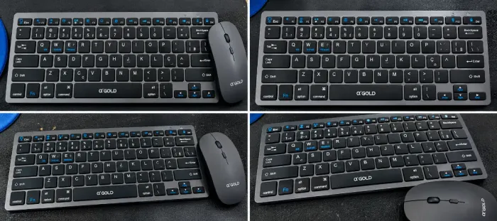 Kit Teclado + Mouse Sem Fio ?GOLD - Slim - Excelente Estado