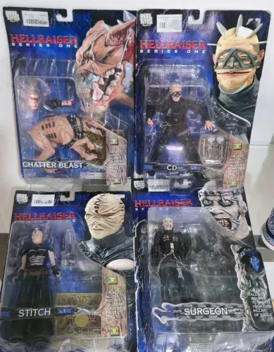 Lote Hellraiser NECA Original - Chatter Beast, CD, Stitch e Surgeon - Lacrados