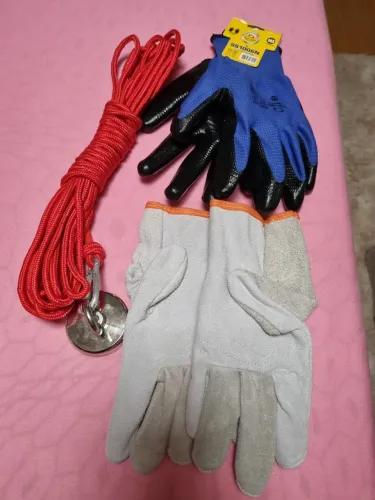 Kit de Pesca Magnética com Ímã de Neodímio + 2 Pares de Luvas