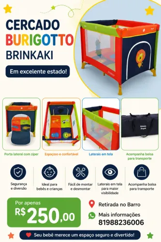 Cercado Brinkaki Burigotto - Chiqueirinho E Berço Portátil
