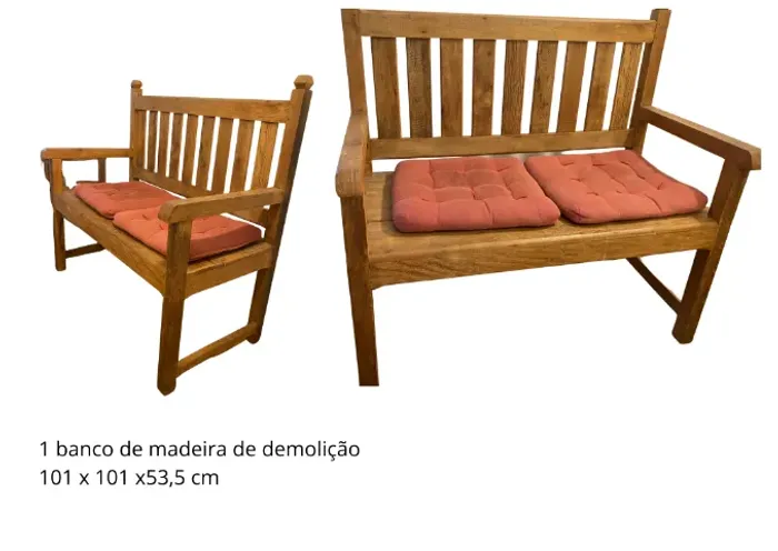 banco de madeira de demolição