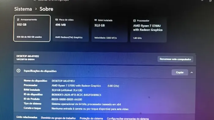 Notebook Vaio Fe15, Amd® Ryzen 7, 32gb 1 Tb Nvme