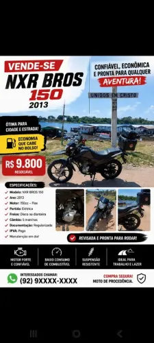 VENDE-SE XRE BROS 150 2013/14