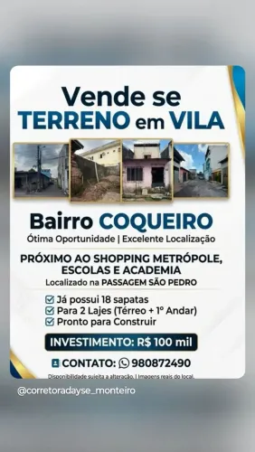 Terreno no Coqueiro
