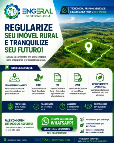 GEORREFERENCIAMENTO E REGULARIZAÇÃO RURAL | CAR | ITR | CCIR | LICENCIAMENTO