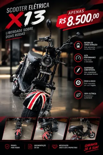 Scooter Elétrica X13 1000w (ciclomotor)