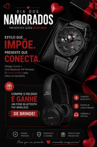 Relógio Curren Pulseira de couro