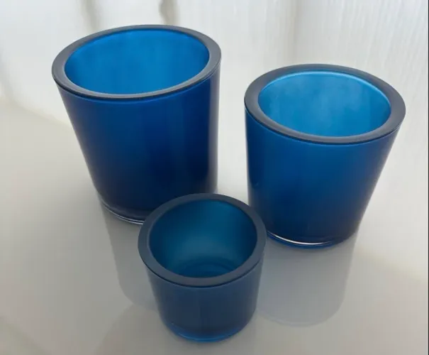 Trio de cachepô azul
