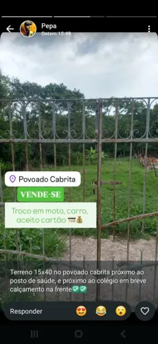 Terreno bom pra família. Troco em carro ou moto e dar volta.