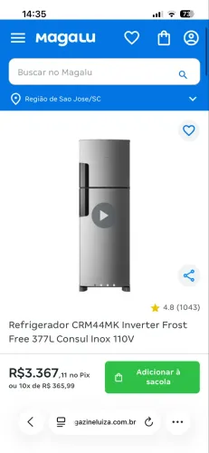 Vendo geladeira semi nova prata