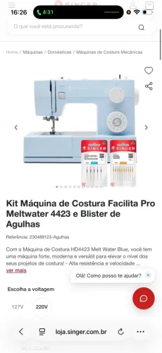 máquina de costura Singer