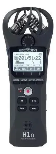 gravador digital de áudio zoom h1n portátil preto