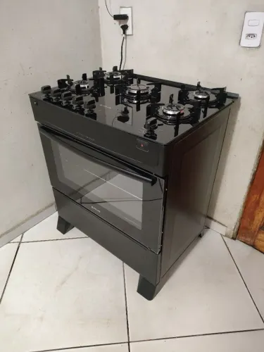 Fogão 5 bocas mesa de vidro impecável novinho forno nem foi usado