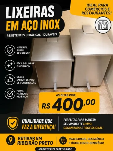 LIXEIRAS EM AÇO INOX