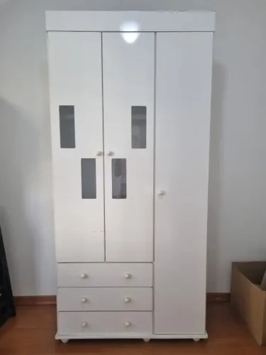 Guarda Roupa infantil 3 portas branco