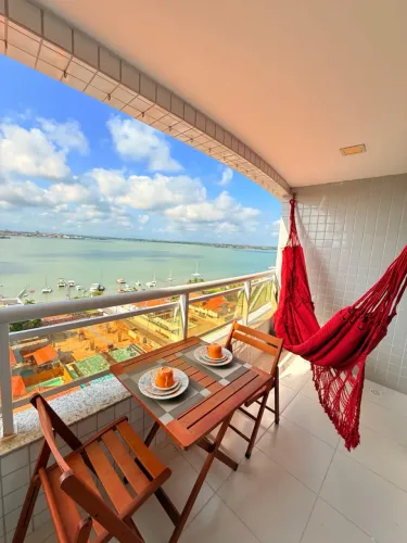 Lindo apartamento mobiliado na Península Ponta da areia com vista mar