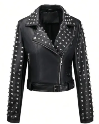 Jaqueta Biker Feminina com rebites