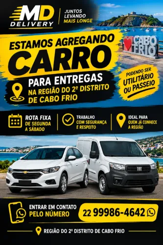 AGREGAMOS VEÍCULOS - ROTA FIXA NO 2º DISTRITO DE CABO FRIO