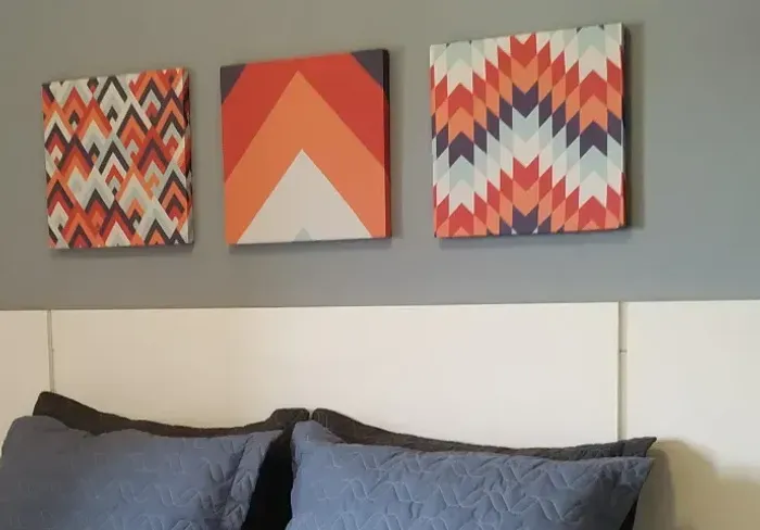 Conjunto 3 Quadros Modernos Abstratos Geométrico Coloridos