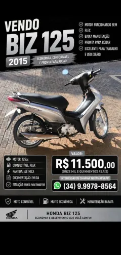 Honda Biz 125 EX 2015 - Flex | Partida Elétrica | Econômica