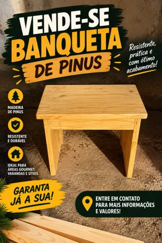 Banqueta de pinus 