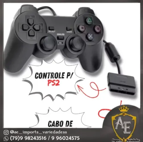 controle ps2 com fio