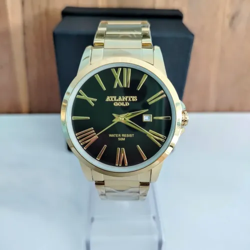 Relógio atlantis gold calendário romano original 