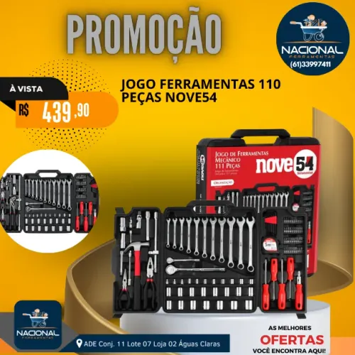 Kit Ferramentas 110 Peças Profissional Completo com Maleta Reforçada Oferta