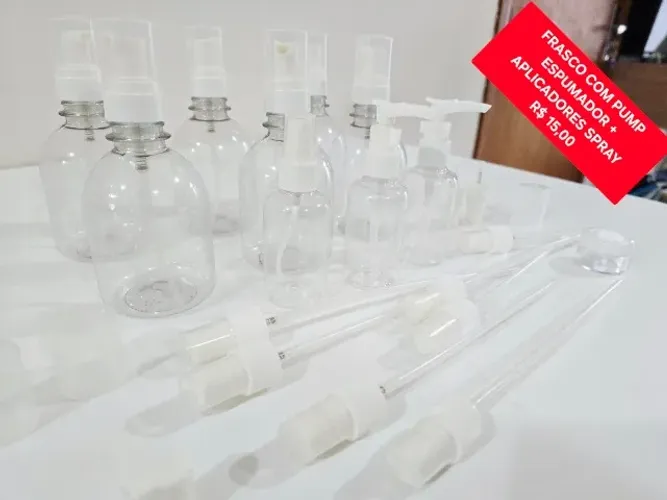 Frasco com Pump Espumador + Aplicadores Spray