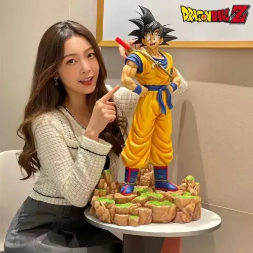 Boneco Action Figure Goku Dragon Ball Bastão Mágico Diorama Colecionável Premium PVC 30cm