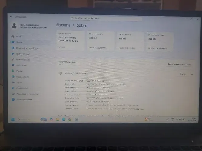 NOTEBOOK LENOVO - POUCO TEMPO DE USO