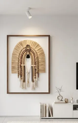 Quadro Cocar com fio Têxtil 